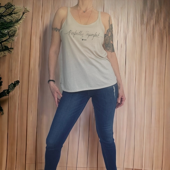 Fused Hawaii 'Pefectly Imperfect' Tank Top Tan/ Beige Color Size M Medium - Picture 2 of 10